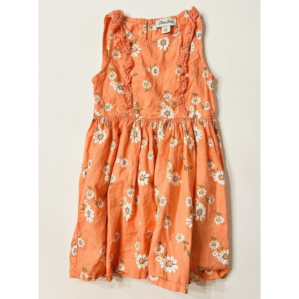 June Bug 4T Girls Dress, Orange Floral
